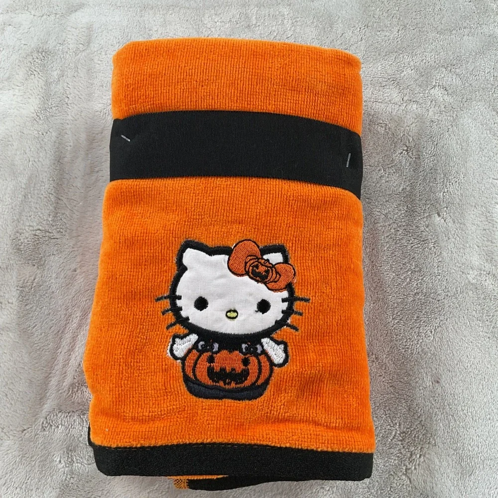 Sanrio Hello Kitty Halloween 2 Pack Hand Towels Orange Pumpkin Embroidered